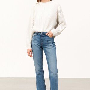 NWT ON 34th Ivory Ribbed Knit Sweater Size XL Minimalist Preppy Normcore Cozy